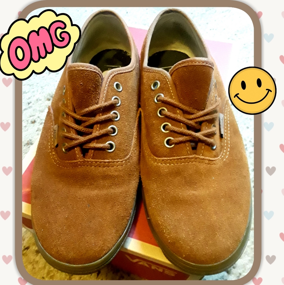 🍁 RARE Vans Brown Suede Sneakers Size 8🍁